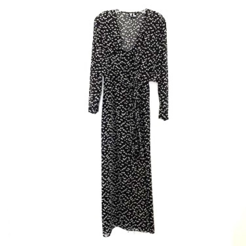YL By Yair 2-Piece Black Maxi Dress with Spaghetti Straps and Tie Cover